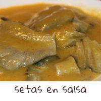 Setas en salsa