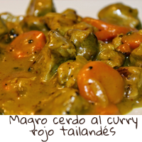 Magro de cerdo al curry rojo tailandés