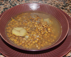 Receta de sopa de lentejas con naranja