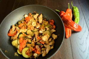 receta wok pavo verduras