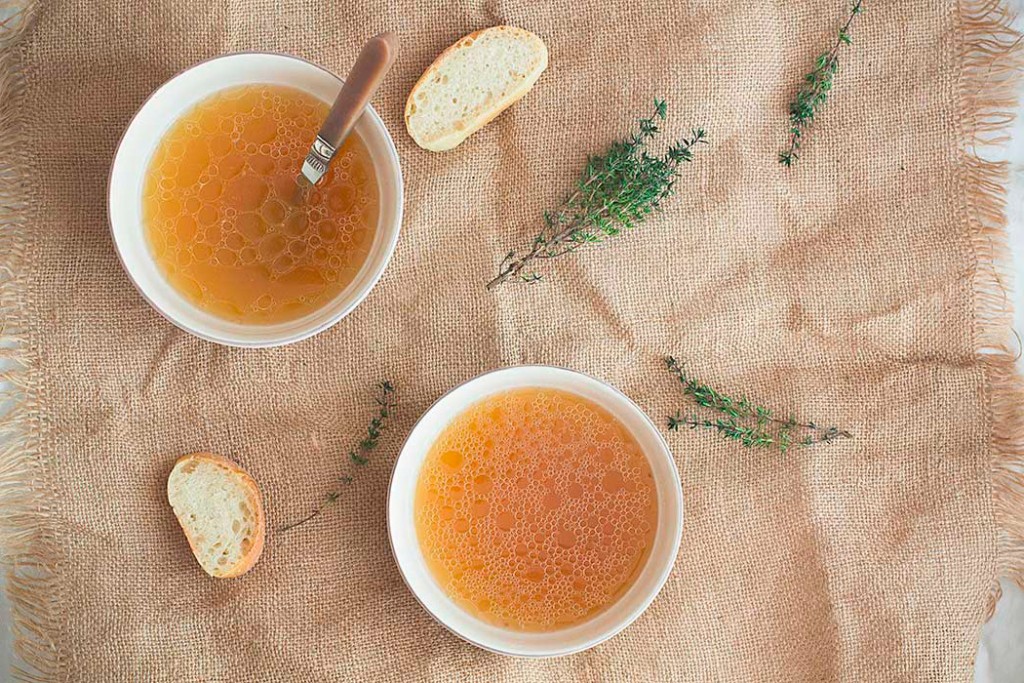 caldo de carne y verduras