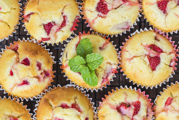 muffins de fresa